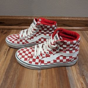 Vans High Top Red Checker Shoes